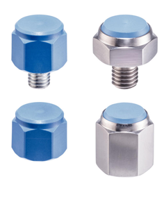 Pins with plastic contact surface