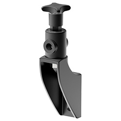 Guide rail bracket with adjustable head