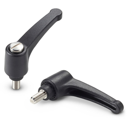 Indexed clamping lever with SS threaded stud