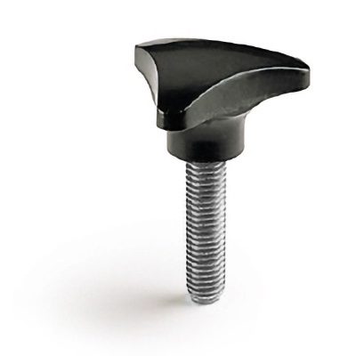 Three prong knob with threaded stud